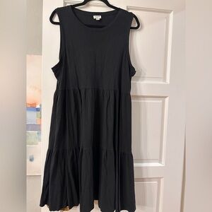 JCREW black cotton trapeze dress. Size L. Worn once.